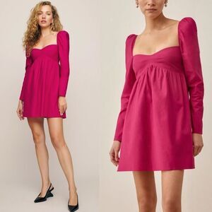 Reformation Kenzi Mini Pink Dress Size 0